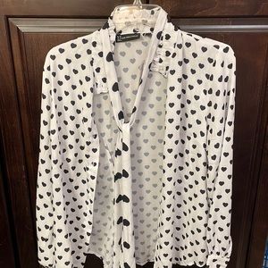 New York and Company Heart Dressy Blouse
